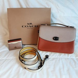 Coach Cassie NWOT in ginger with matching card case